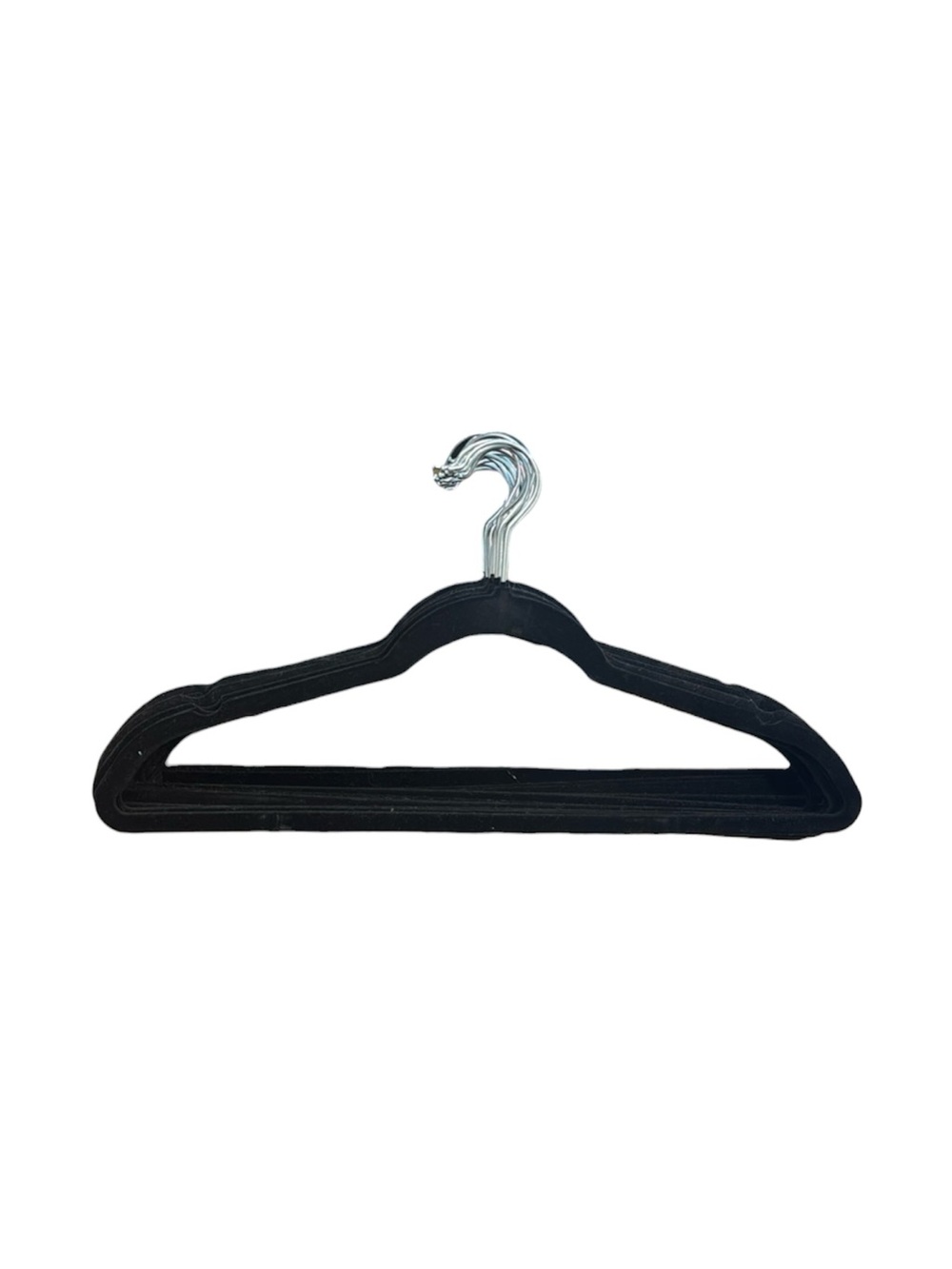 25 Black Velvet Non-Slip Hangers | Silver Hooks | Closet Organizer | Matching